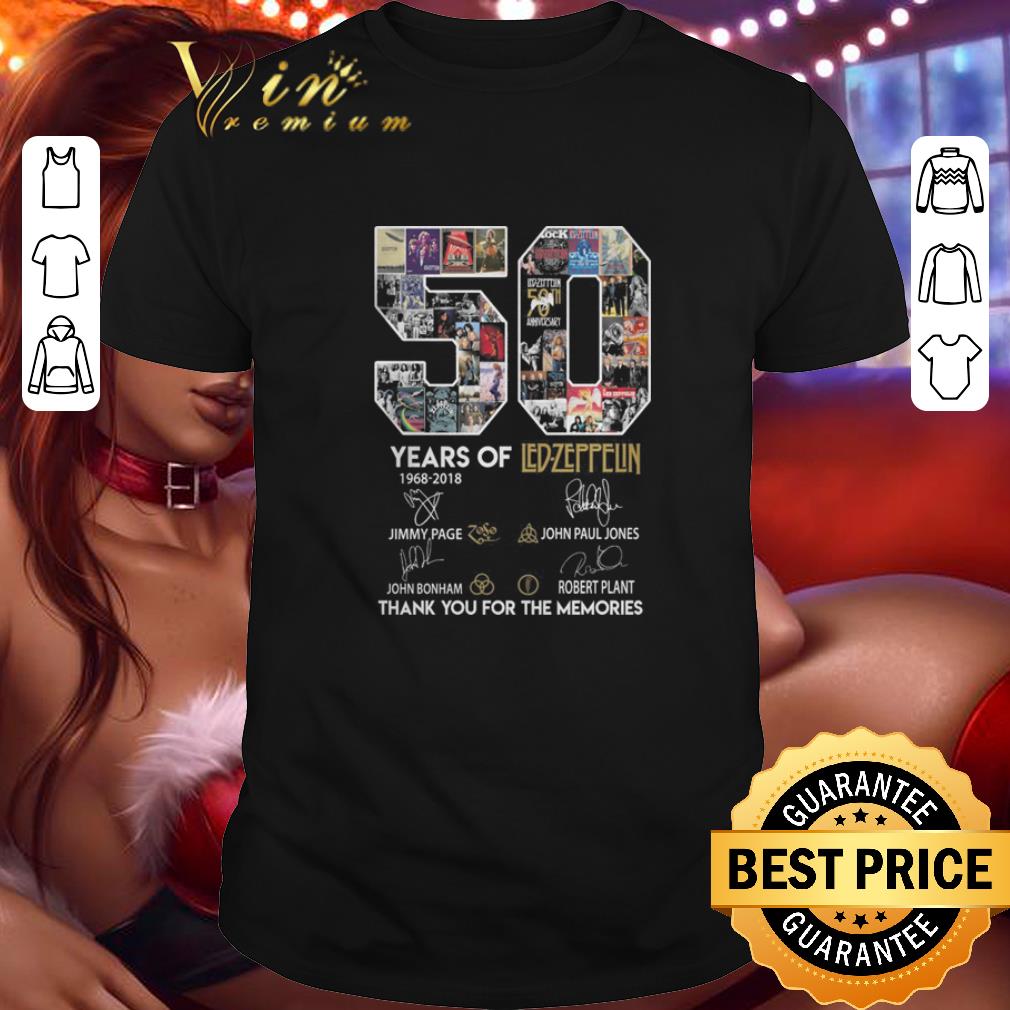 Top 50 years of Ledzeppelin signatures thank you for the memories shirt 8