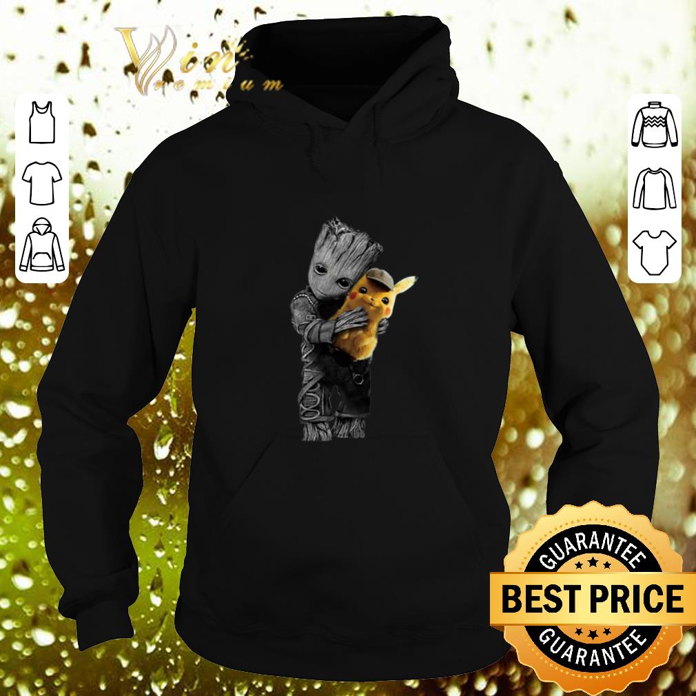 Top Baby Groot Hug Detective Pikachu Pokemon shirt