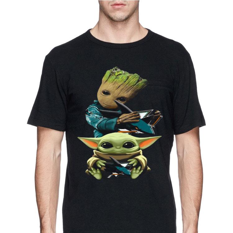 Baby Yoda and Baby Groot hug San Jose Sharks shirt 12 Baby Yoda and Baby Groot hug San Jose Sharks shirt