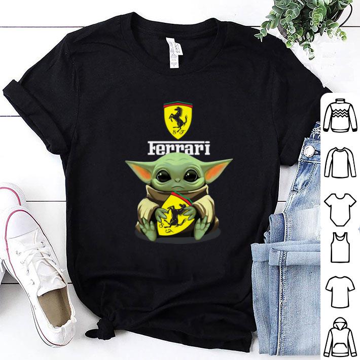 Baby Yoda hug Ferrari Star Wars Mandalorian shirt 6