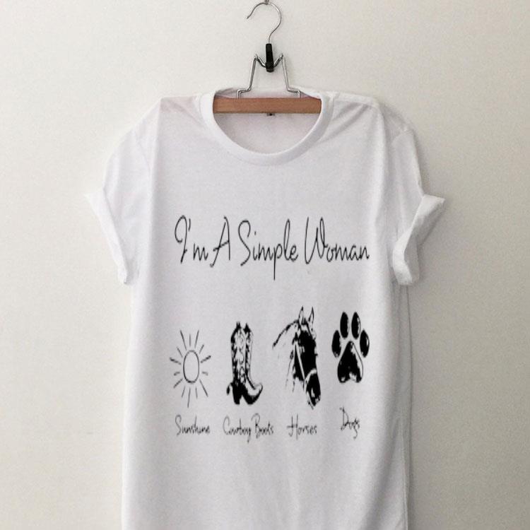 I’m a simple woman I love sunshine cowboy boot horse dog shirt 9