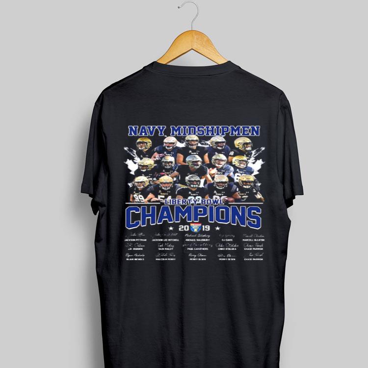 Navy Midshipmen football Champions 2019 Liberty Bowl signatures shirt 9