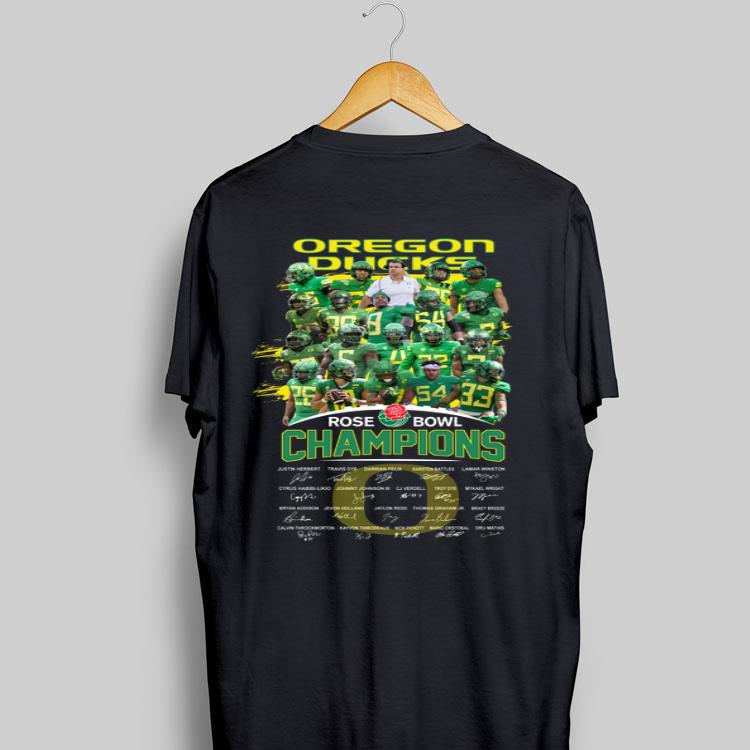Oregon Ducks Rose Bowl Champions player signatures autographed shirt 8