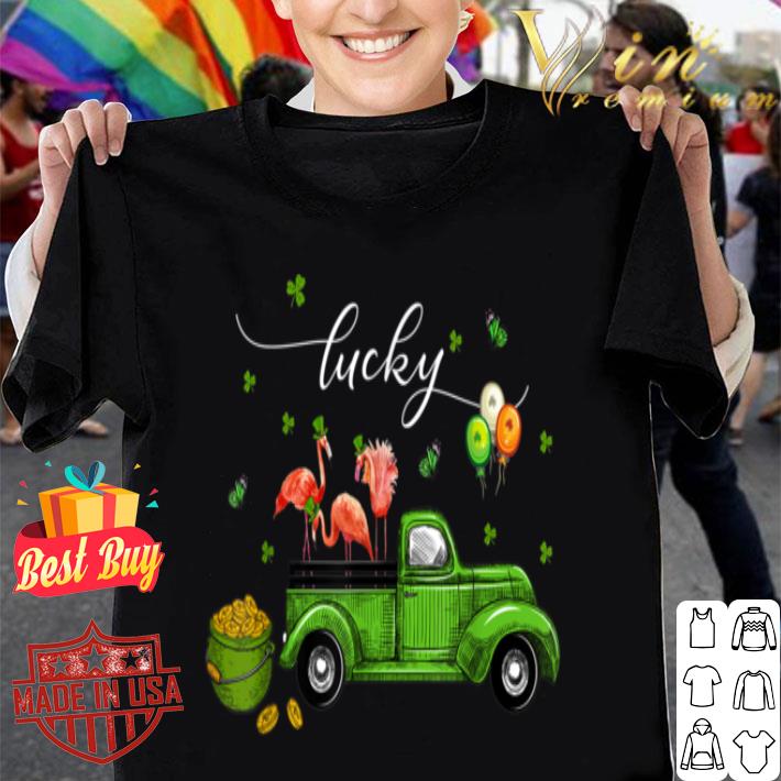 Green Truck Pickup Flamingo Leprechaun St Patricks Day Gifts shirt 7