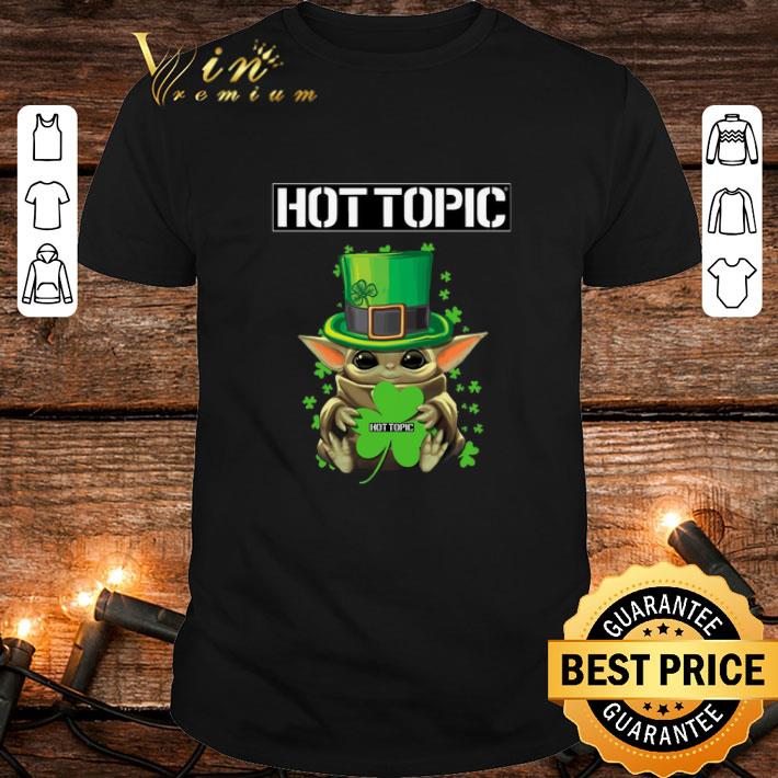 Hot Baby Yoda hug Hottopic Shamrock St Patrick’s Day Star Wars shirt 6
