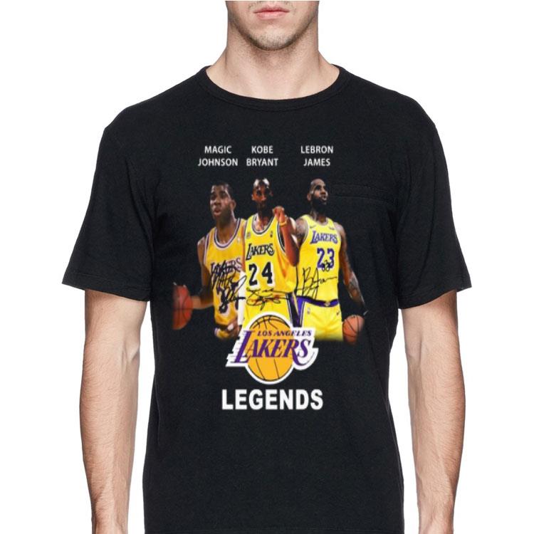 Magic Johnson Kobe Bryant Lebron James Los Angeles Lakers legends shirt 12 Magic Johnson Kobe Bryant Lebron James Los Angeles Lakers legends shirt