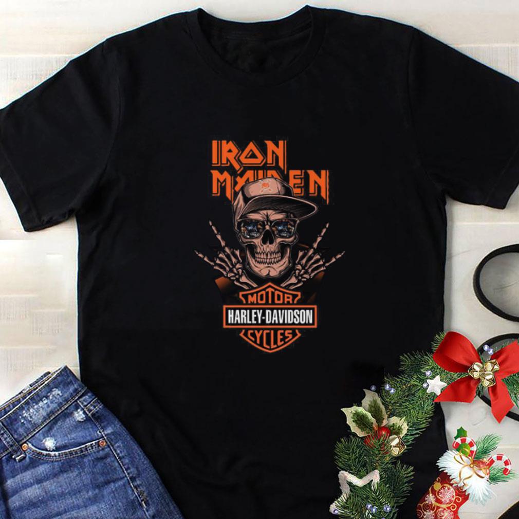 Original Rock skeleton Iron Maiden Motor Harley Davidson Cycles shirt 6