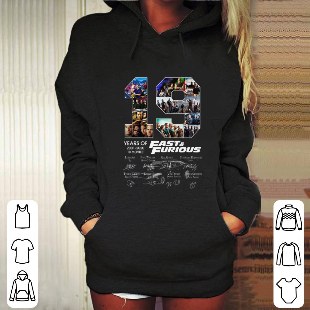 Top 19 years of Fast & Furious 2001 2020 10 movies signatures shirt 10 Top 19 years of Fast & Furious 2001 2020 10 movies signatures shirt