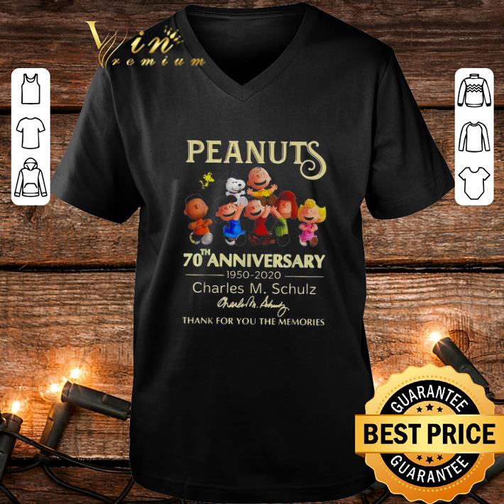 Top 70th anniversary Peanuts Charles M Schulz thank you for memories shirt