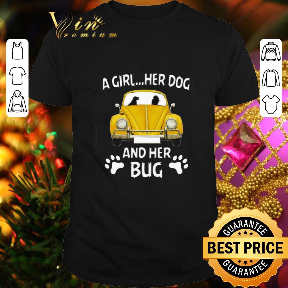 Top A girl her dog and her bug Volkswagen Beetle shirt 7
