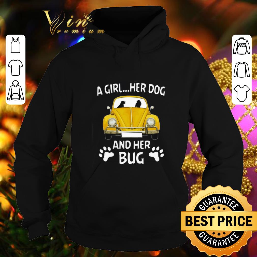 Top A girl her dog and her bug Volkswagen Beetle shirt