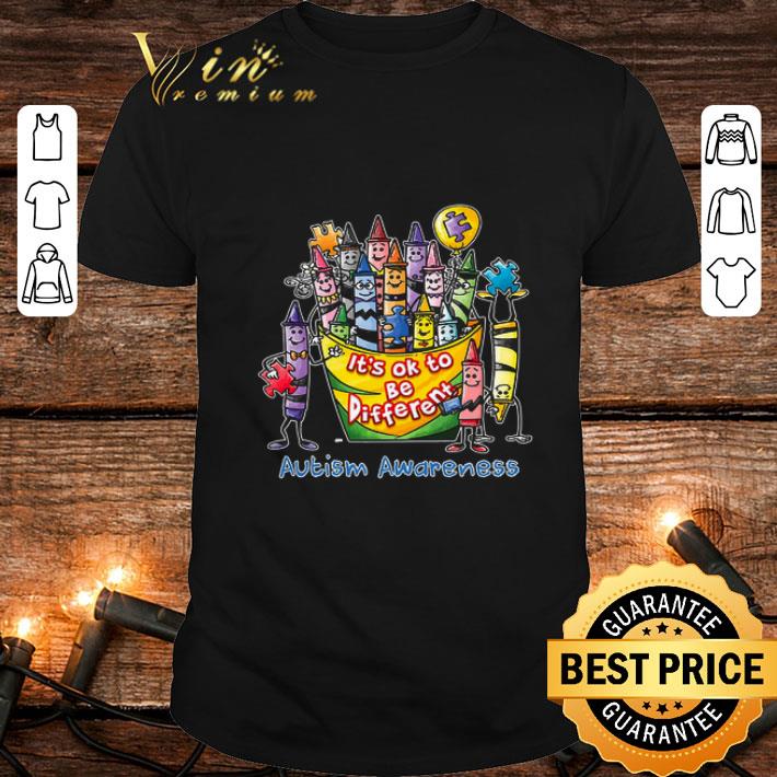 Top Crayons it's ok to be different Autism Awareness shirt 8
