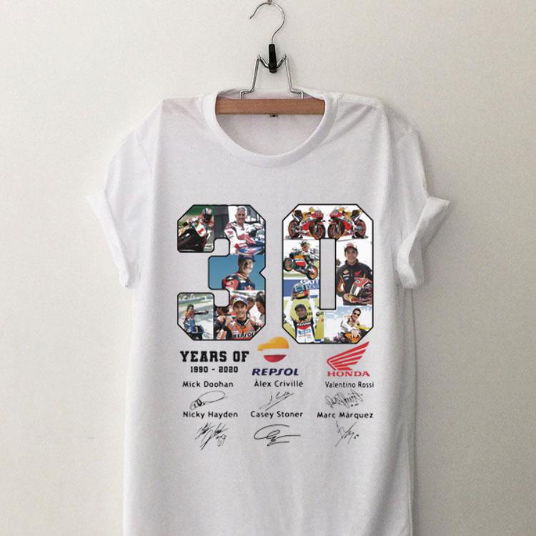 30 Years of Repsol Honda 1990 2020 signatures shirt 9