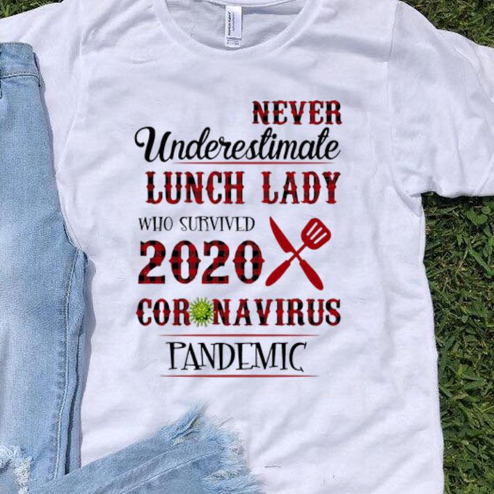 Never Undereslimate Lunch Lady Who Survived 2020 Coronavirus Pandemic shirt 9