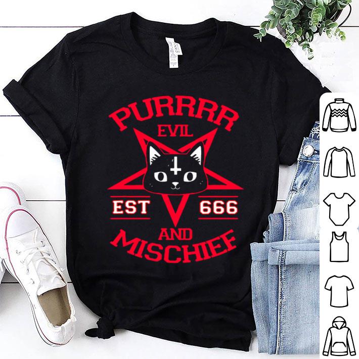 Purrrr Evil Est 666 And Mischief Devil Cat Occult Satanic Pentagram shirt 9