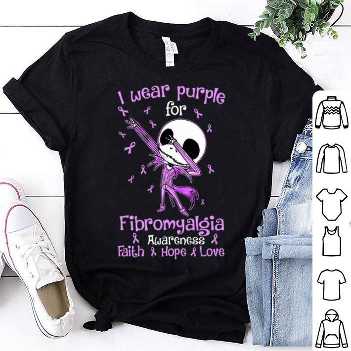 Skull Dabbing I Wear Purple For Fibromyalgia Awareness Faith Hope Love shirt 9