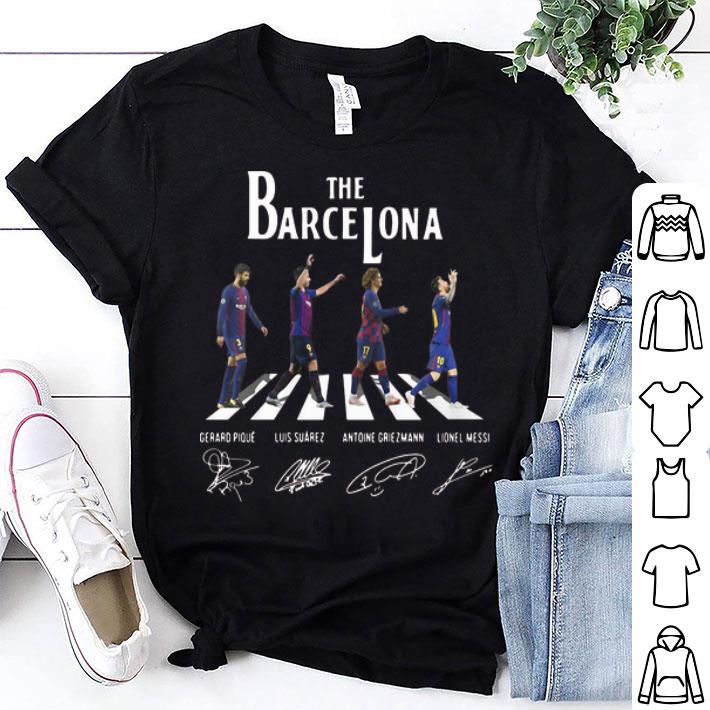The Barcelona Abbey Road Signatures Lionel Messi Luis Suarez shirt 9