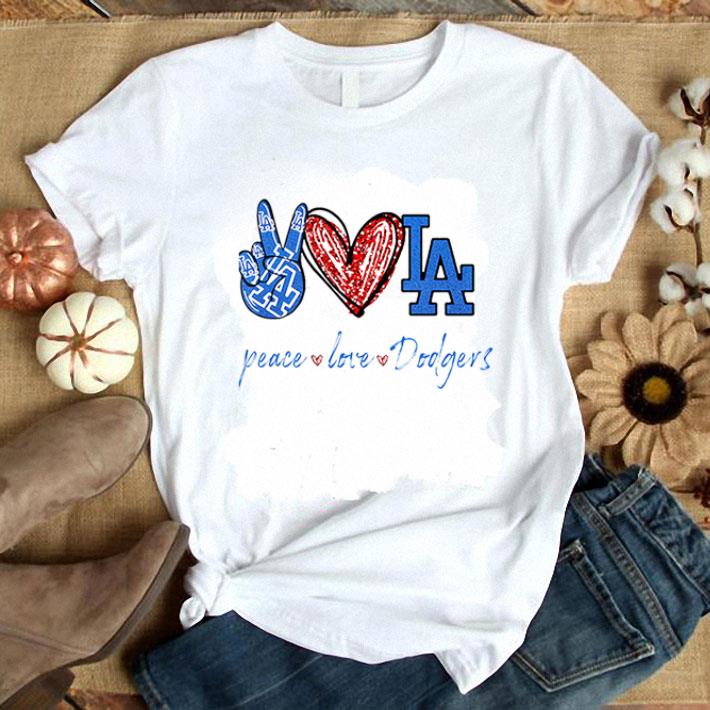 Top Peace love Dodgers logo shirt 6