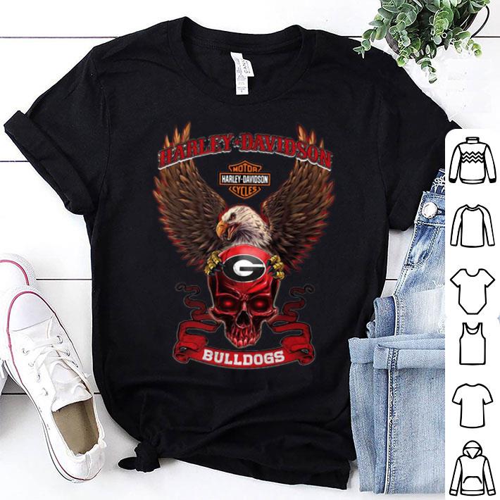 Motor Harley Davidson Cycles Skull Georgia Bulldogs shirt 9