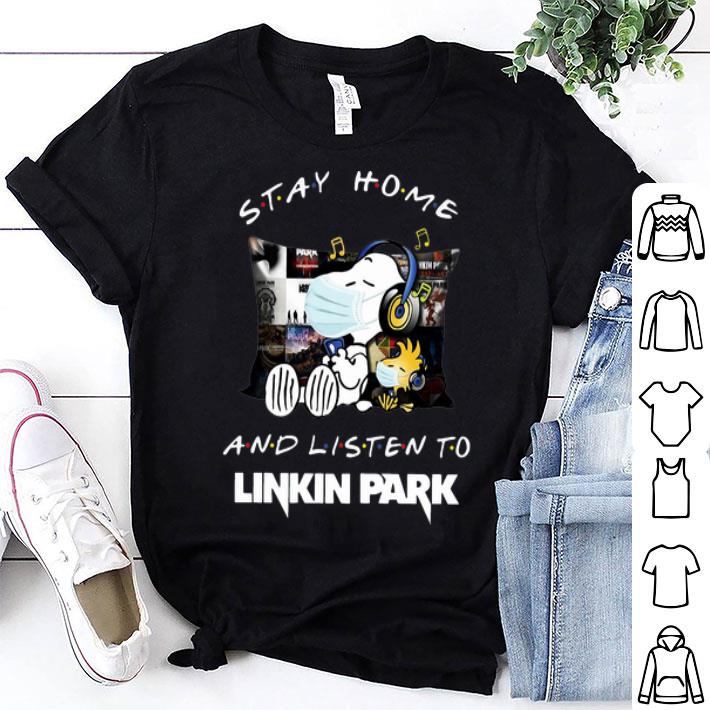 Snoopy And Woodstock Stay Home And Listen To Linkin Park shirt 9