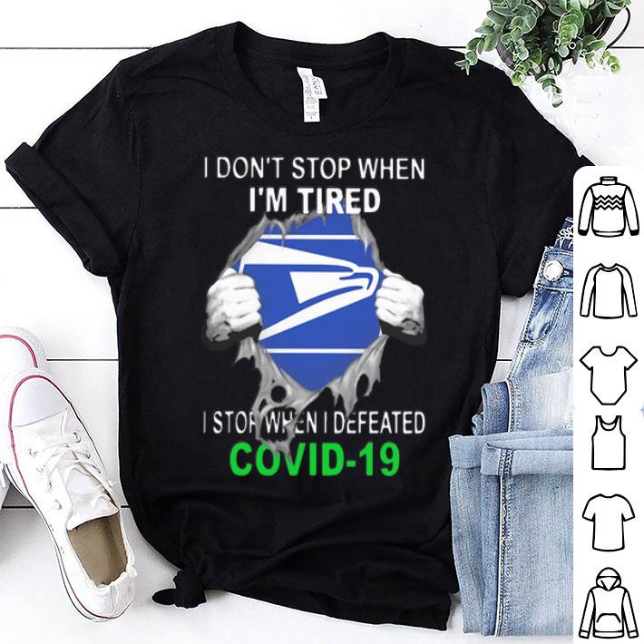 US Postal Service Blood Inside I Stop When I Defeated Covid-19 shirt 8