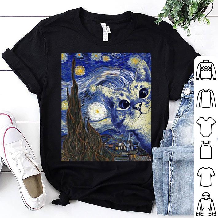 The Starry Night Cat Van Gogh shirt 8