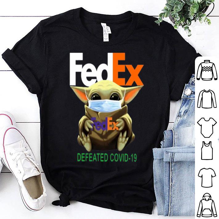 Star Wars Baby Yoda Face Mask Hug FedEx Defeated Covid-19 shirt 9