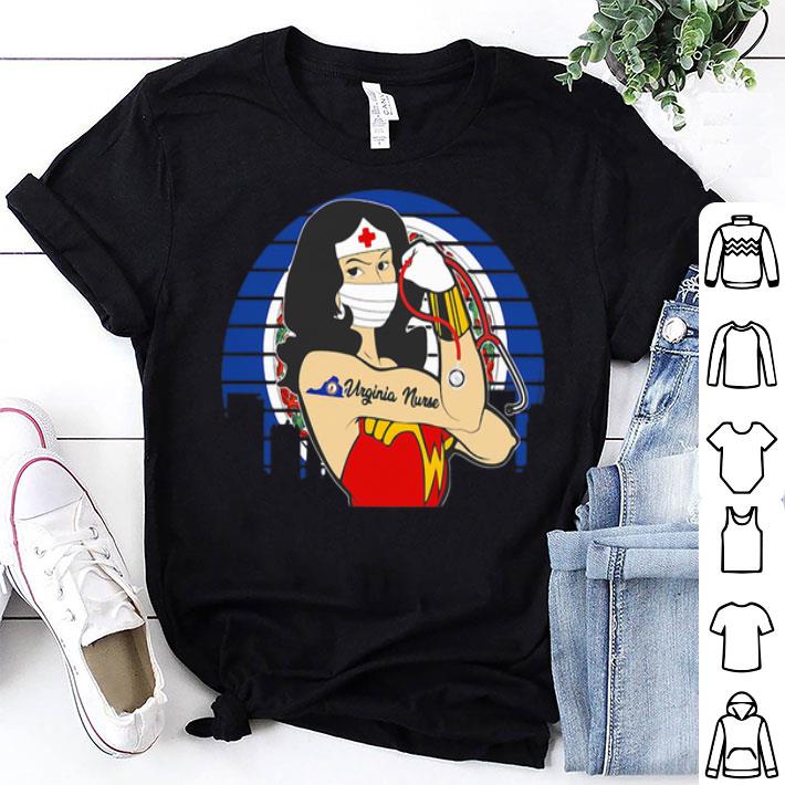 Vintage Wonder Woman Virginia Nurse Stethoscope Covid-19 shirt 8