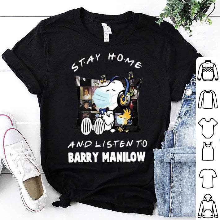 Snoopy And Woodstock Mask Stay Home And Listen To Barry Manilow shirt 8