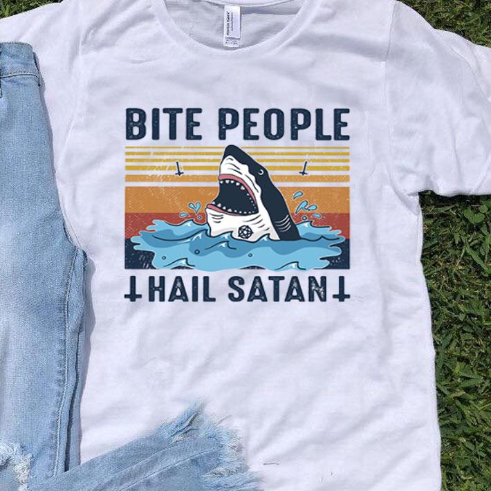 Shark Bite People Hail Satan Vintage shirt 9