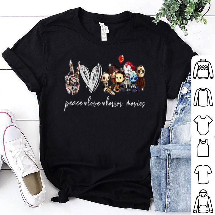 Peace Love Horror Movies Characters shirt 8