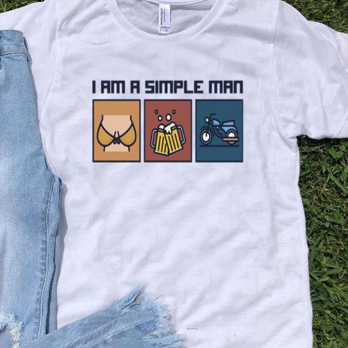 Vintage I Am A Simple Man Boobs Beer And Motorcycle shirt 9