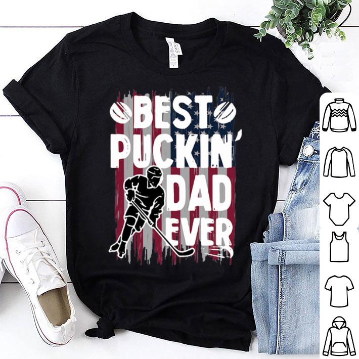 Best Puckin’ Dad Ever Hockey Father's Day American Flag shirt 8