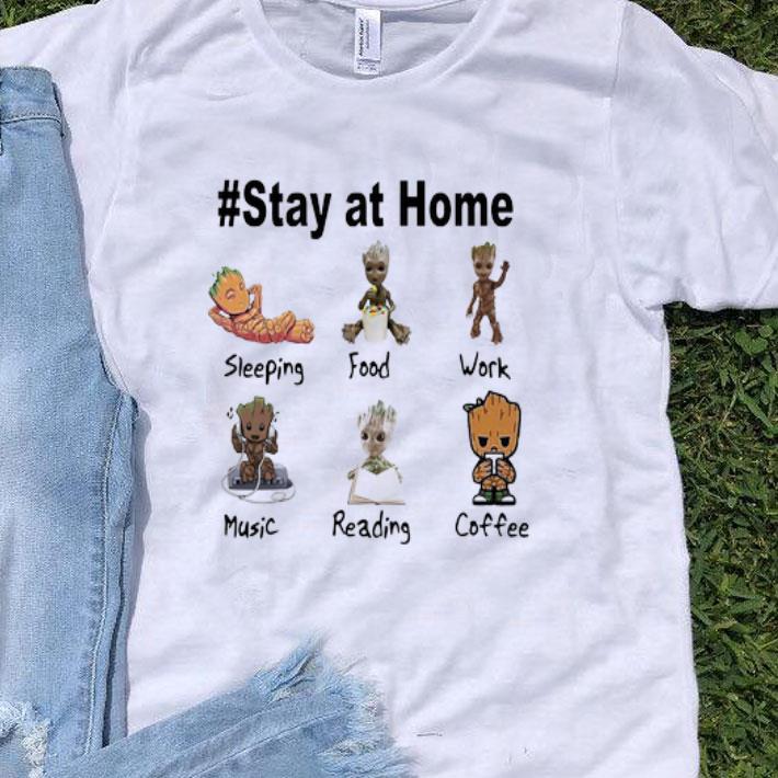 Baby Groot Stay At Home Food Work Music Reading Coffee shirt 8