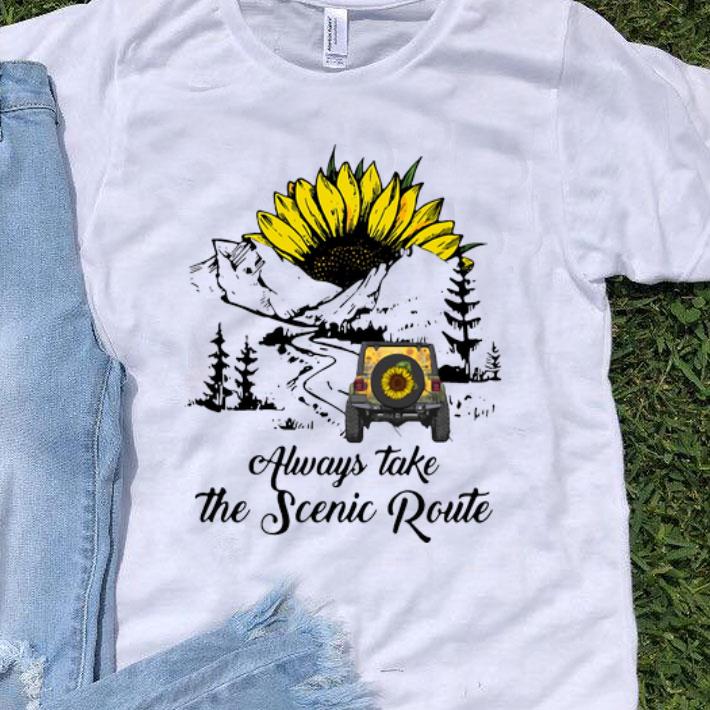Alway Take The Scenic Route Jeep Sunflower shirt 8