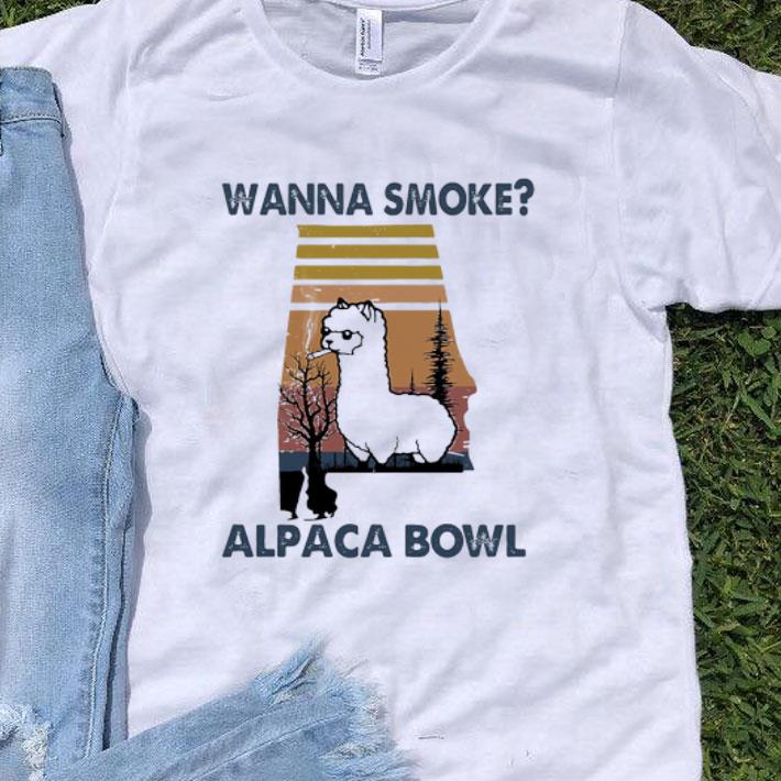Vintage Llama Wanna Smoke Alpaca Bowl Forest shirt 8