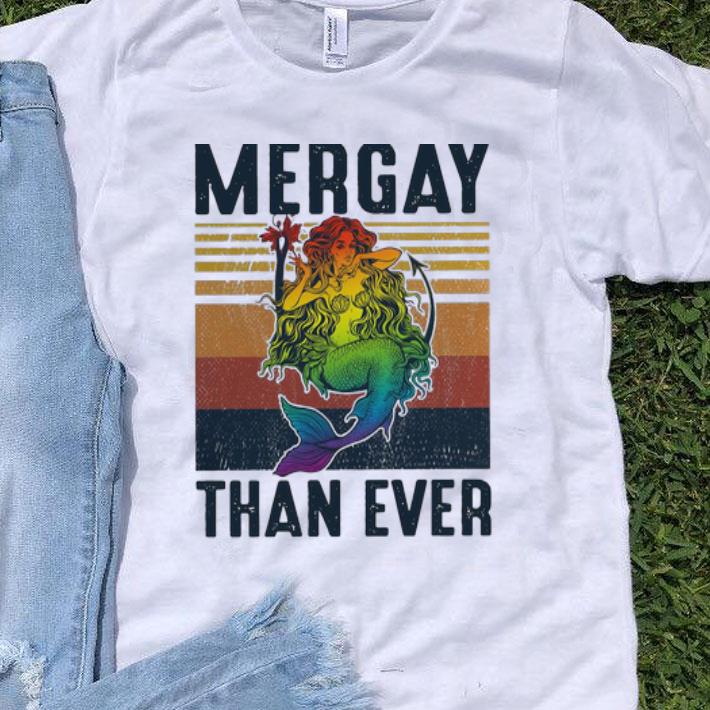 Vintage LGBT Mermaid Mergay Than Ever shirt 8