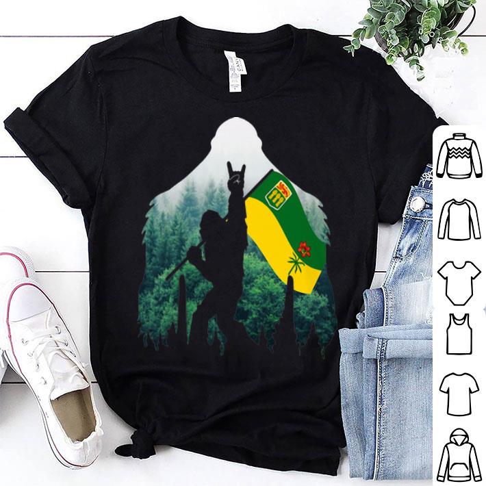 Bigfoot In The Forest Saskatchewan Flag shirt 9
