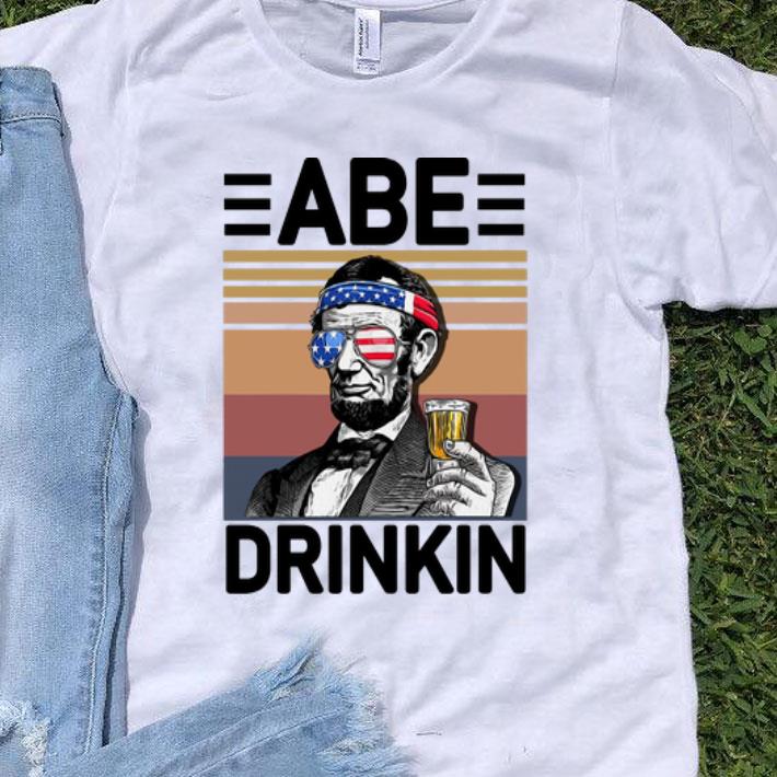 Vintage Abe Drinkin Beer Abe Lincoln American Flag shirt 9