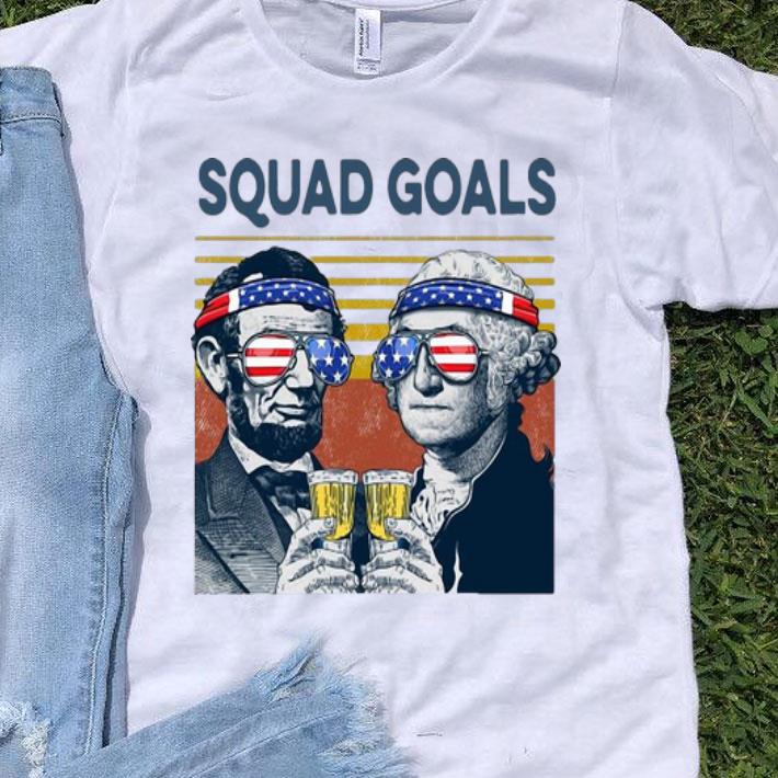 Vintage Squad Goal Benjamin Franklin And Abraham Lincoln Drinking shirt 9