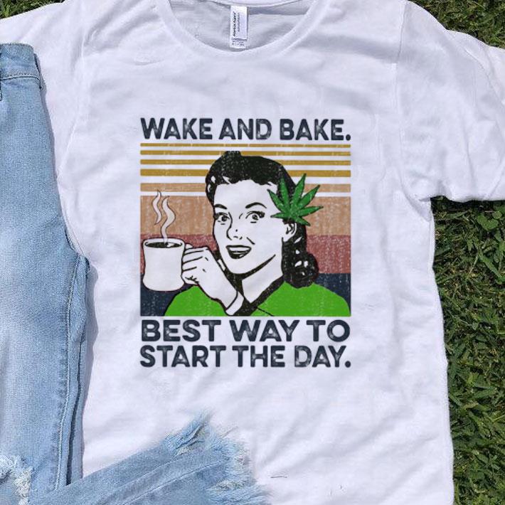 Vintage Weed Wake And Bake Best Way To Start The Day shirt 8
