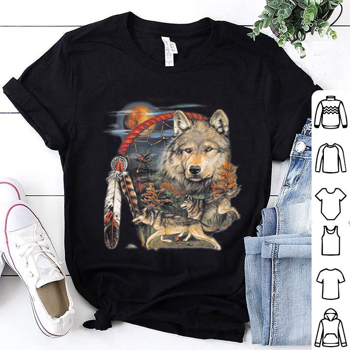 Native American Indian Dream Catcher Wolf Moon Animal Spirit shirt 8