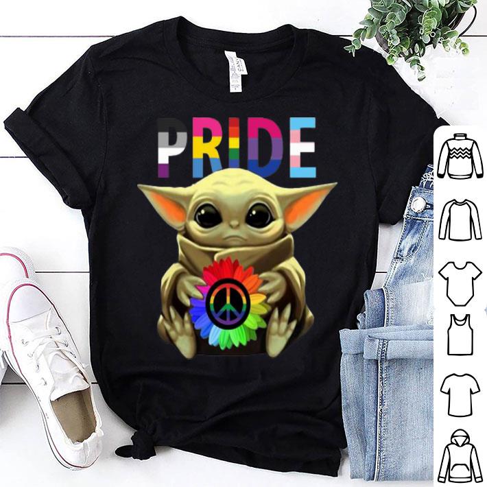 Pride Baby Yoda Hug Peace Sunflower LGBT shirt 8