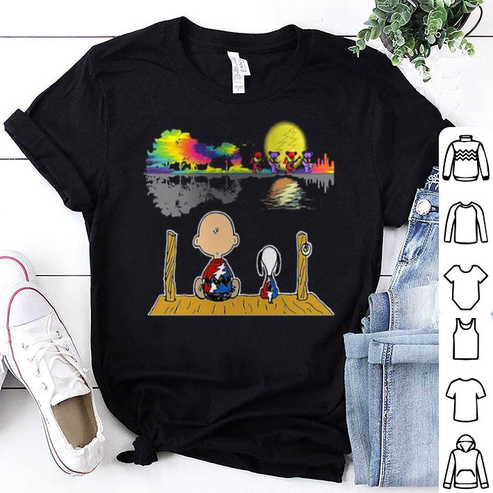 Snoopy And Charlie Brown Hippie Bear Guitar Lake Grateful Dead shirt 9