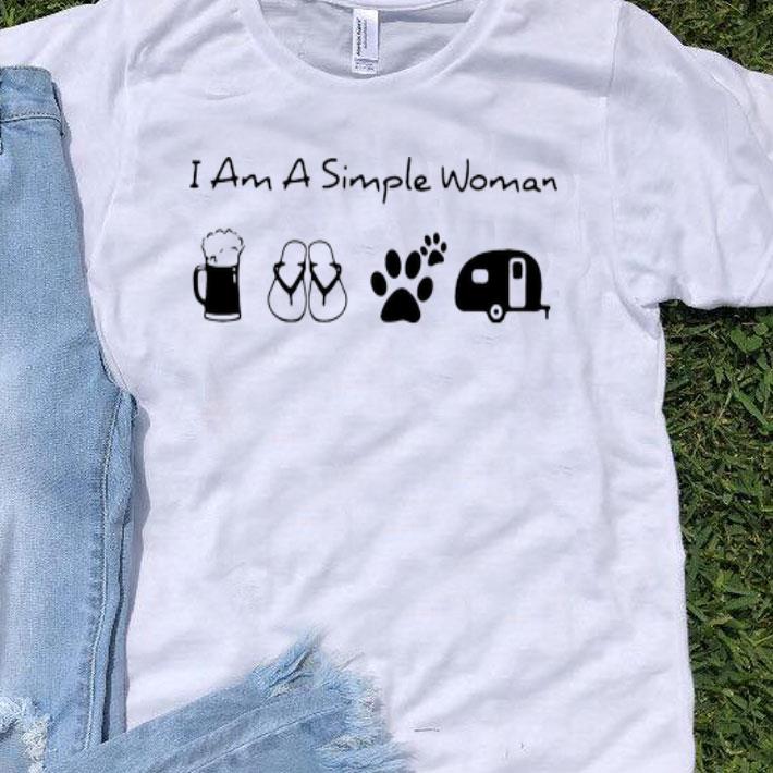 I Am A Simple Woman Beer Flip Flop Dog And Camping shirt 8