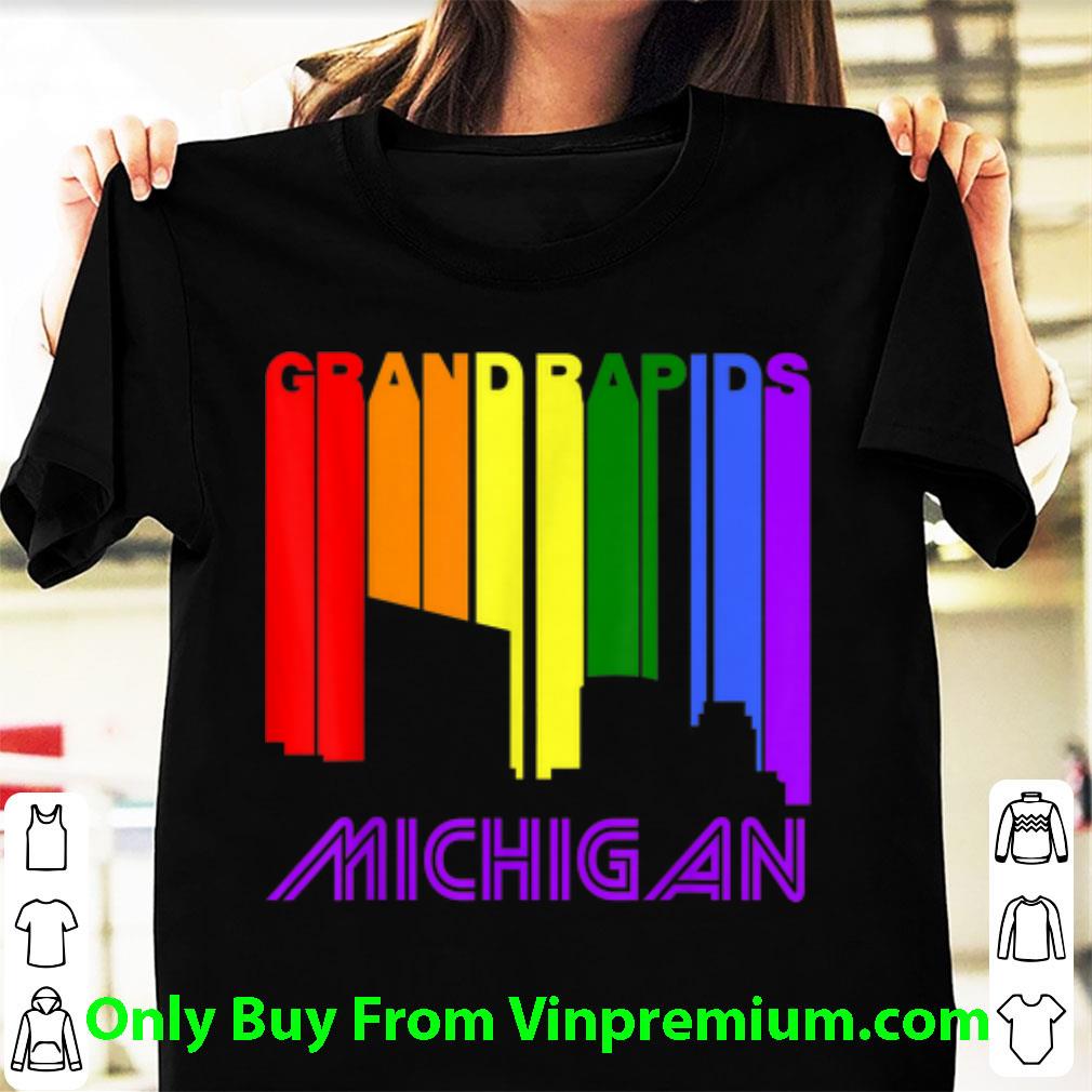 Awesome Grand Rapids Michigan LGBTQ Gay Pride Rainbow Skyline shirt 7