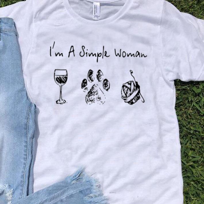 I’m A Simple Woman Wine Dog Paw And Crochet shirt 8