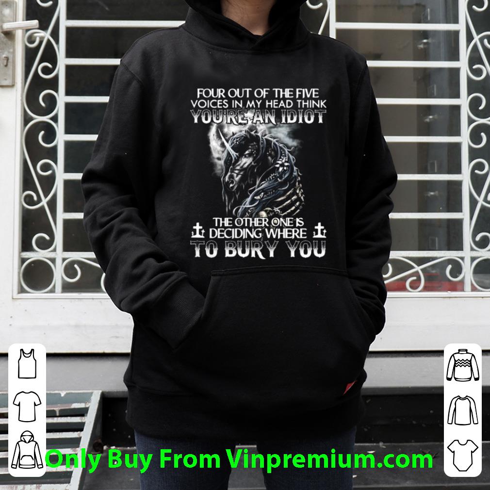 Premium Horse Four Out Of The Five Voices In My Head Think You’re An Idiot shirt