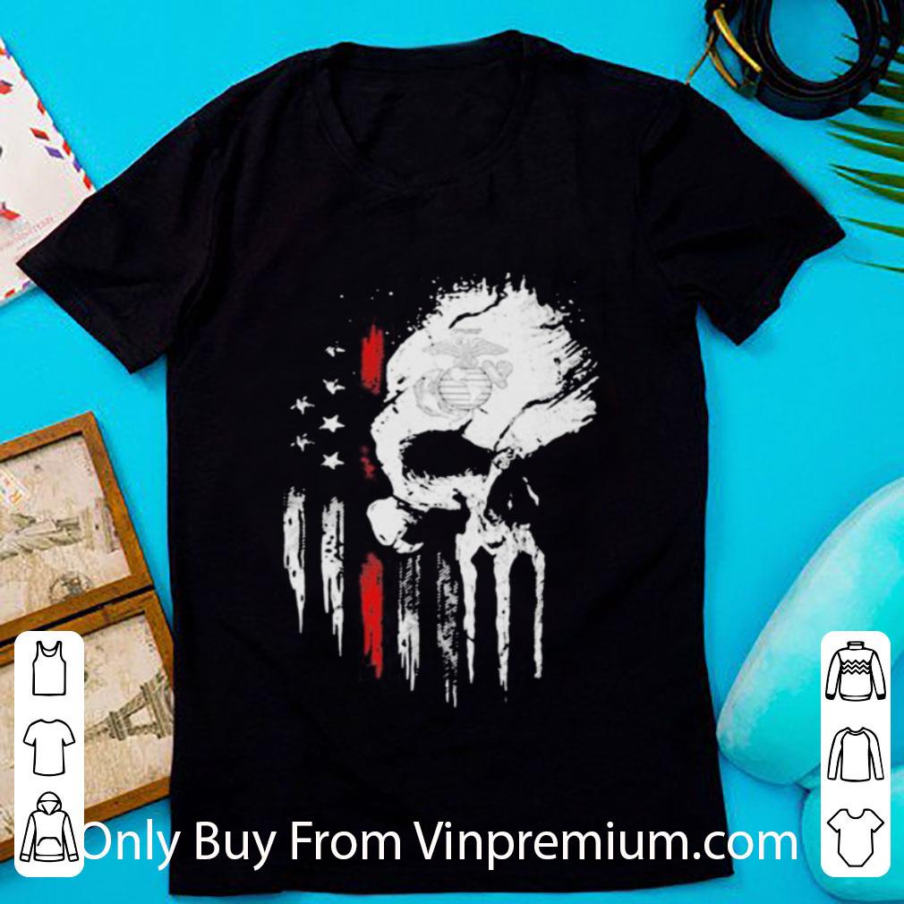 Great American Flag Red Marine Skull Independence Day shirt 7