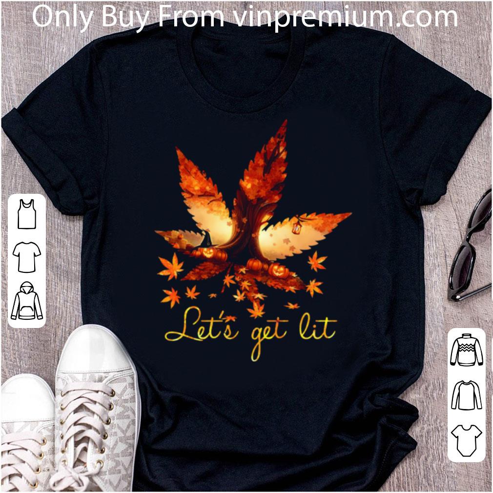 Great Halloween Maple Leaf Weed Let’s Get Lit shirt 7